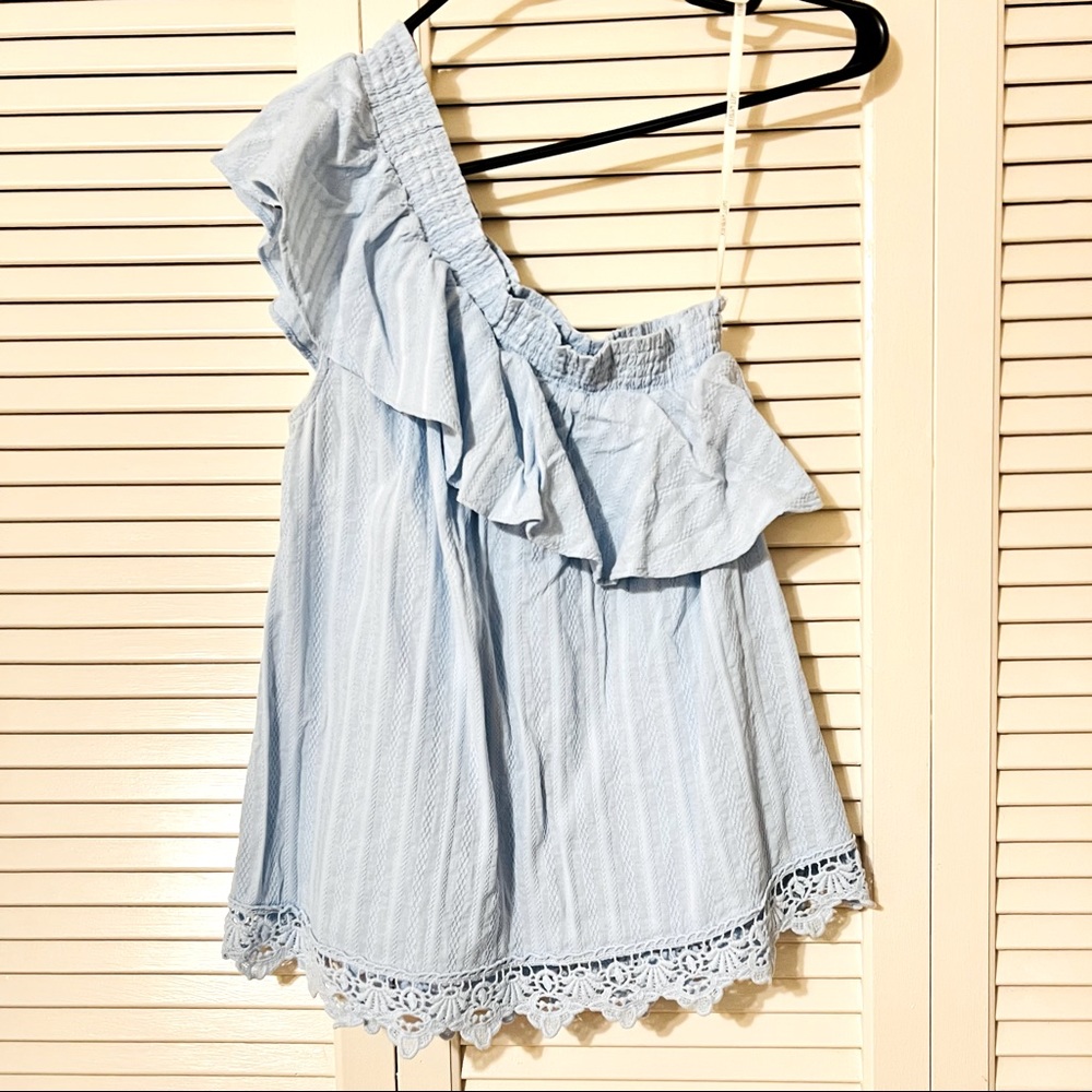 Sweet Wanderer One Shoulder Ruffle Top M